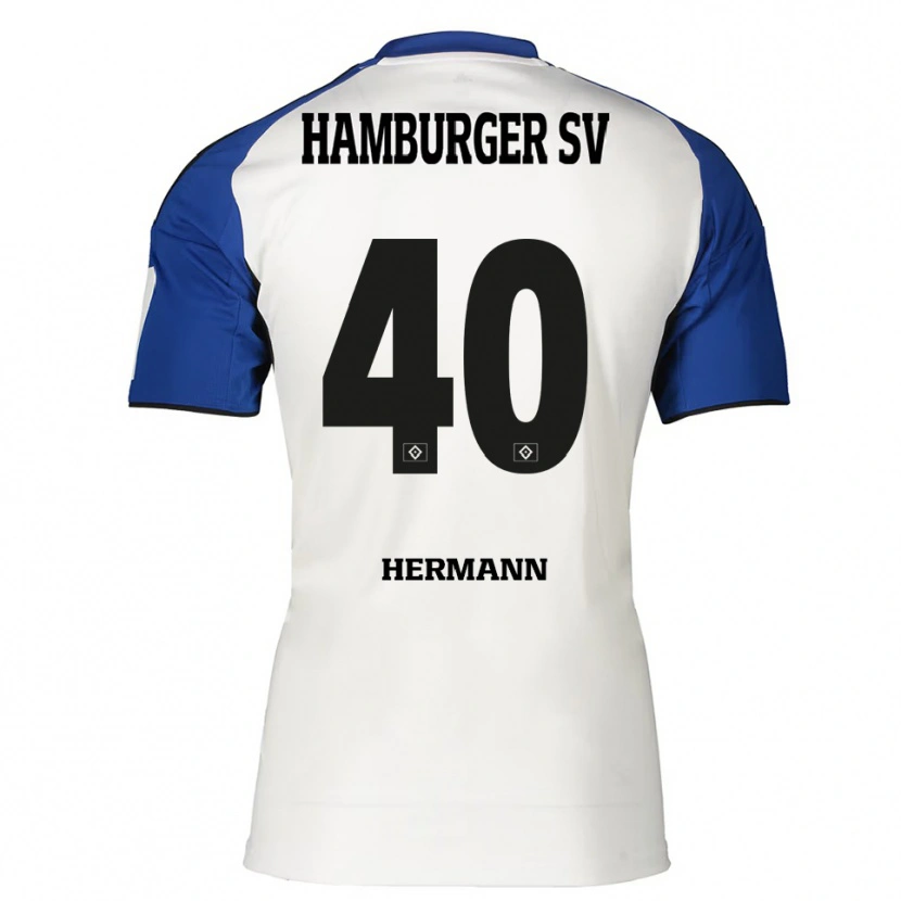 Danxen Dames Hannes Hermann #40 Wit Blauw Thuisshirt Thuistenue 2025/26 T-Shirt