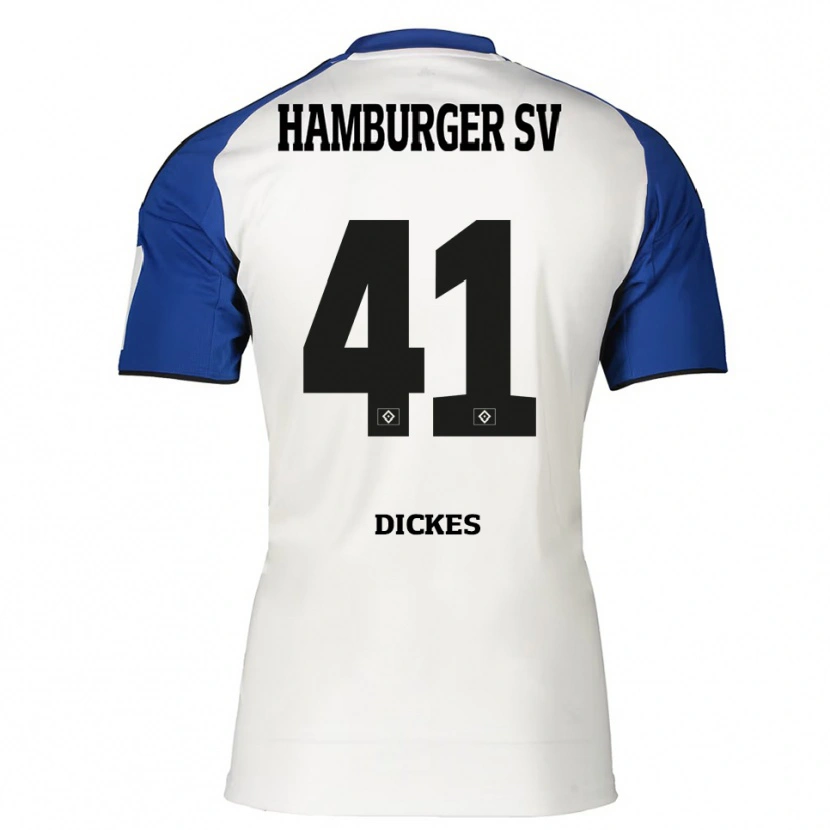 Danxen Dames Fernando Dickes #41 Wit Blauw Thuisshirt Thuistenue 2025/26 T-Shirt