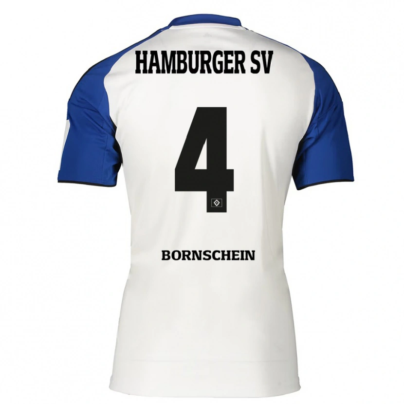 Danxen Dames Lukas Bornschein #4 Wit Blauw Thuisshirt Thuistenue 2025/26 T-Shirt