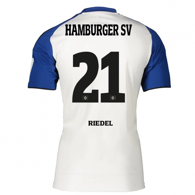 Danxen Dames Arnaud Riedel #21 Wit Blauw Thuisshirt Thuistenue 2025/26 T-Shirt