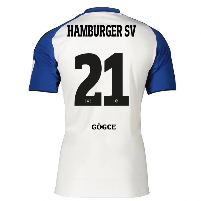 Danxen Dames Keyhan Gögce #21 Wit Blauw Thuisshirt Thuistenue 2025/26 T-Shirt