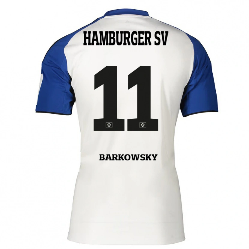 Danxen Dames Finn Barkowsky #11 Wit Blauw Thuisshirt Thuistenue 2025/26 T-Shirt