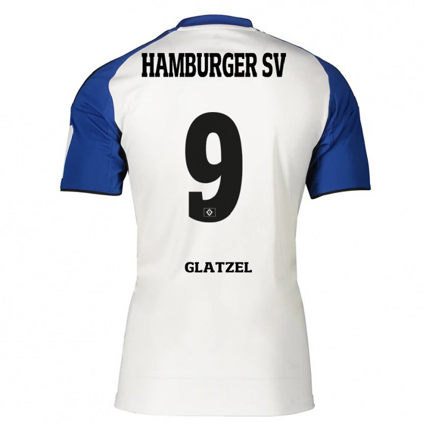 Danxen Dames Robert Glatzel #9 Wit Blauw Thuisshirt Thuistenue 2025/26 T-Shirt