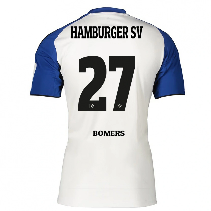 Danxen Dames Henrik Bomers #27 Wit Blauw Thuisshirt Thuistenue 2025/26 T-Shirt