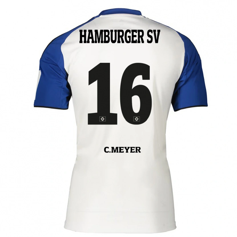 Danxen Dames Christin Meyer #16 Wit Blauw Thuisshirt Thuistenue 2025/26 T-Shirt