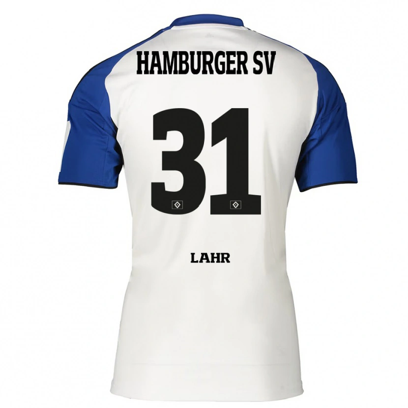 Danxen Dames Jobina Lahr #31 Wit Blauw Thuisshirt Thuistenue 2025/26 T-Shirt