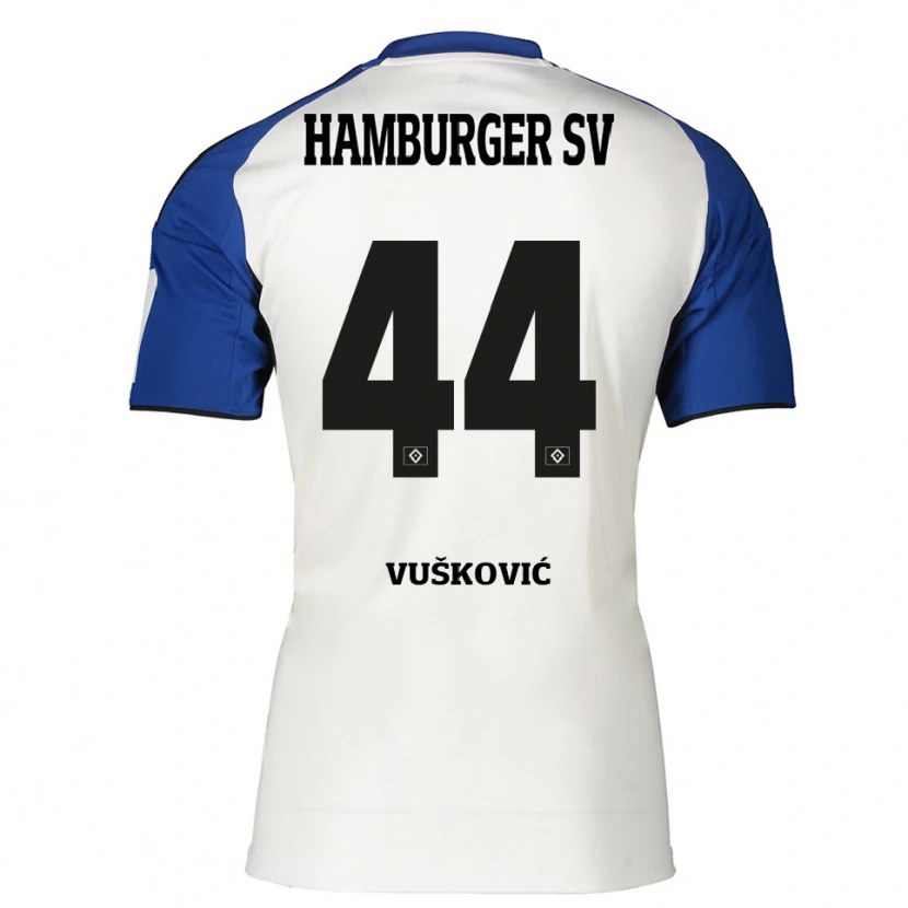 Danxen Dames Mario Vuskovic #44 Wit Blauw Thuisshirt Thuistenue 2025/26 T-Shirt