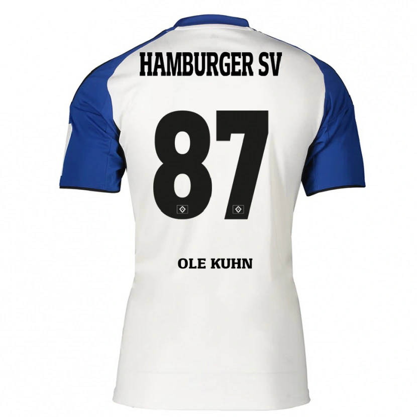Danxen Dames Niklas Ole Kühn #87 Wit Blauw Thuisshirt Thuistenue 2025/26 T-Shirt