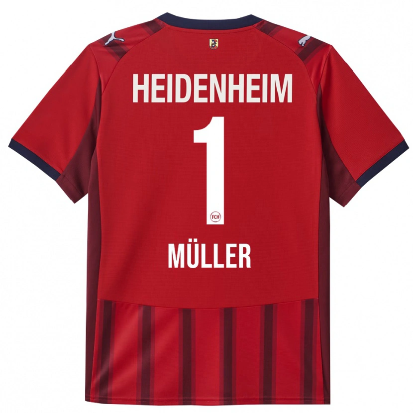 Danxen Dames Kevin Müller #1 Rood Marineblauw Thuisshirt Thuistenue 2025/26 T-Shirt