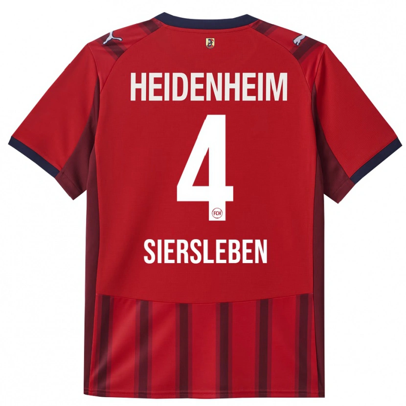 Danxen Dames Tim Siersleben #4 Rood Marineblauw Thuisshirt Thuistenue 2025/26 T-Shirt