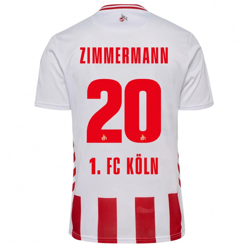 Danxen Dames Nick Zimmermann #20 Wit Rood Thuisshirt Thuistenue 2025/26 T-Shirt