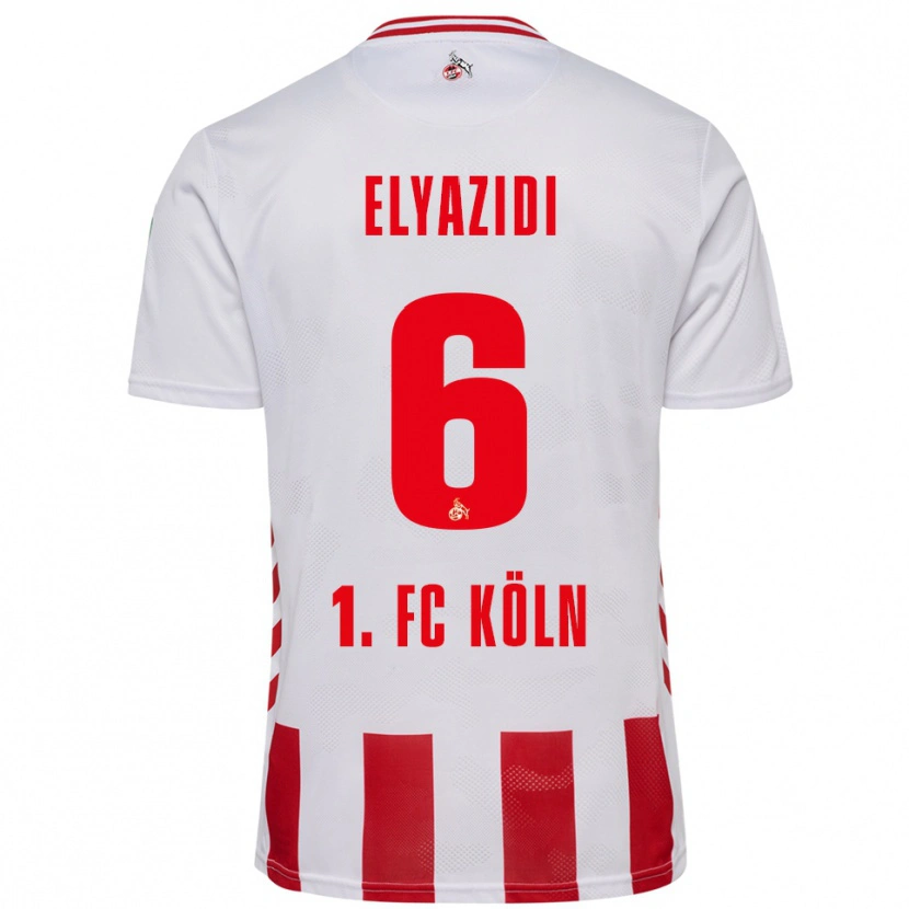Danxen Dames Ilias Elyazidi #6 Wit Rood Thuisshirt Thuistenue 2025/26 T-Shirt