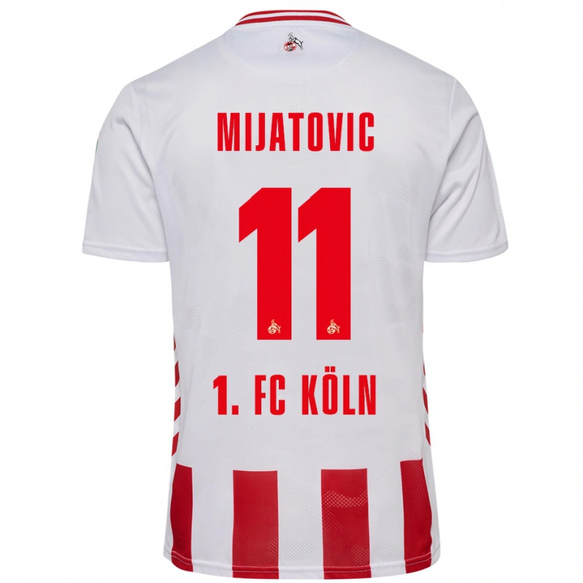 Danxen Dames Luca Mijatovic #11 Wit Rood Thuisshirt Thuistenue 2025/26 T-Shirt