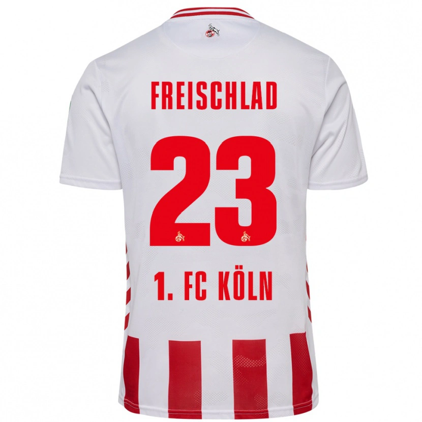 Danxen Dames Yannick Freischlad #23 Wit Rood Thuisshirt Thuistenue 2025/26 T-Shirt