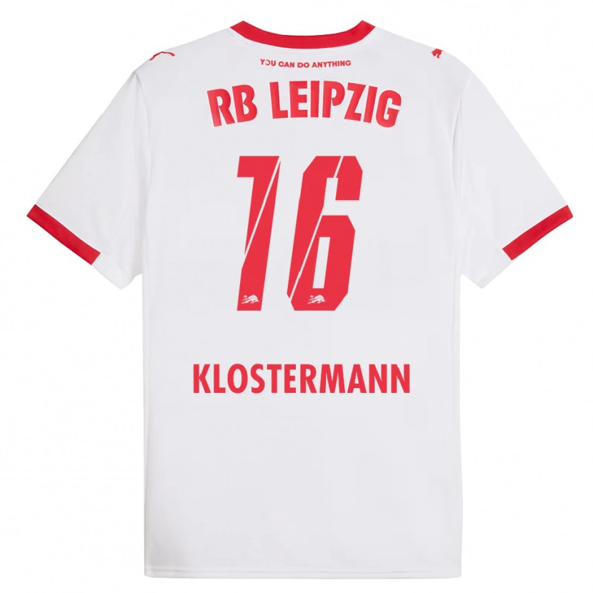 Danxen Dames Lukas Klostermann #16 Wit Rood Thuisshirt Thuistenue 2025/26 T-Shirt
