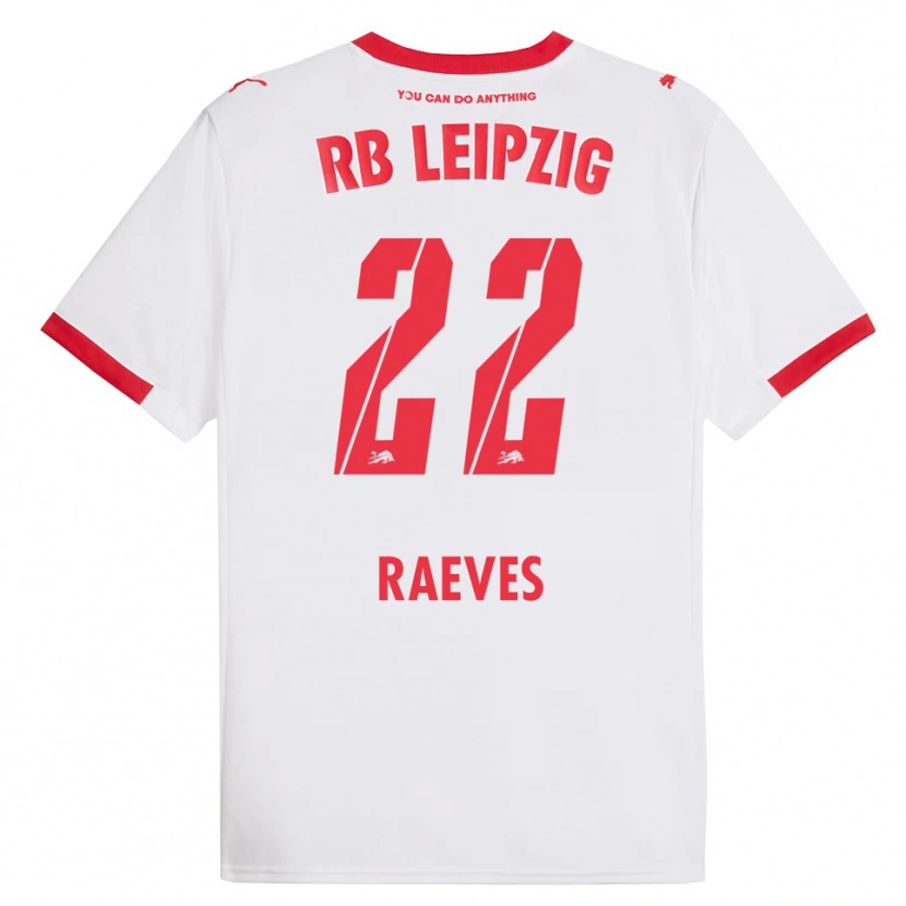 Danxen Dames Dries Raeves #22 Wit Rood Thuisshirt Thuistenue 2025/26 T-Shirt