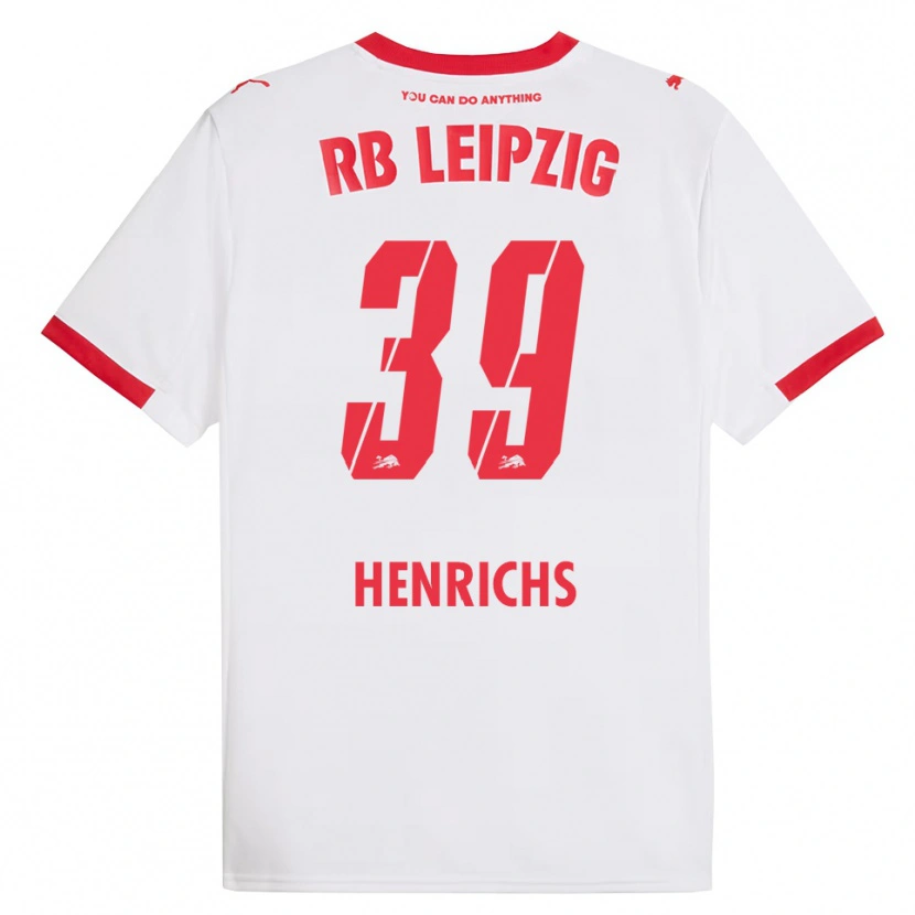 Danxen Dames Benjamin Henrichs #39 Wit Rood Thuisshirt Thuistenue 2025/26 T-Shirt