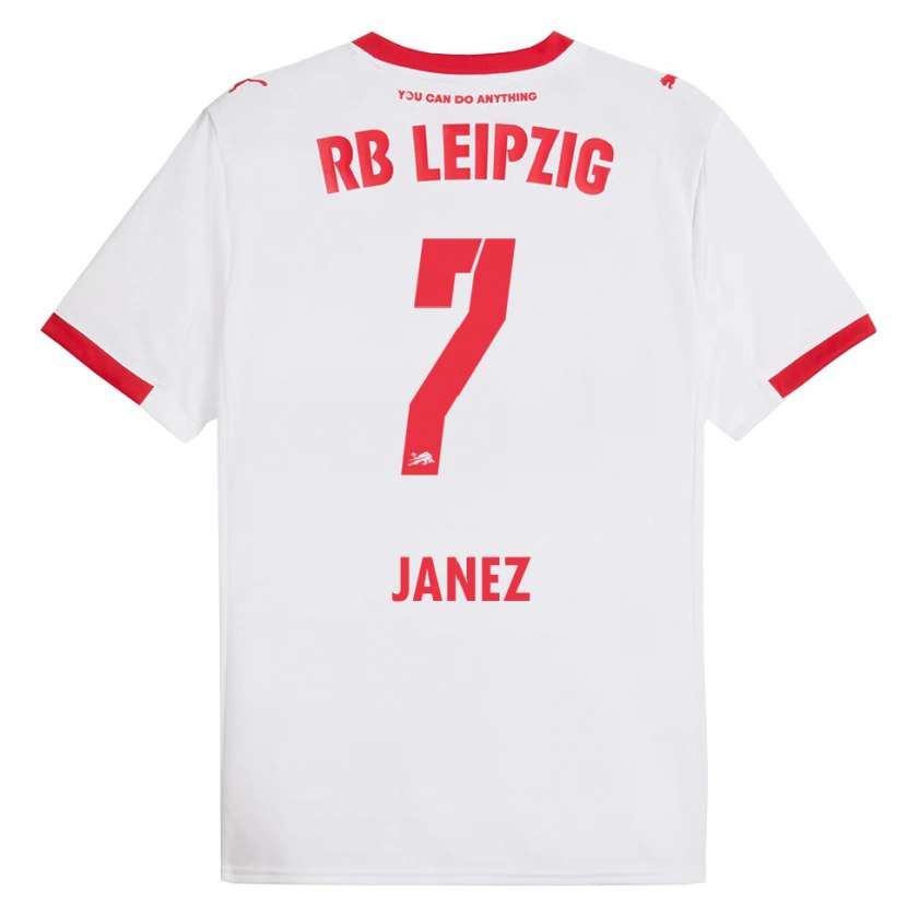 Danxen Dames Korina Lara Janež #7 Wit Rood Thuisshirt Thuistenue 2025/26 T-Shirt
