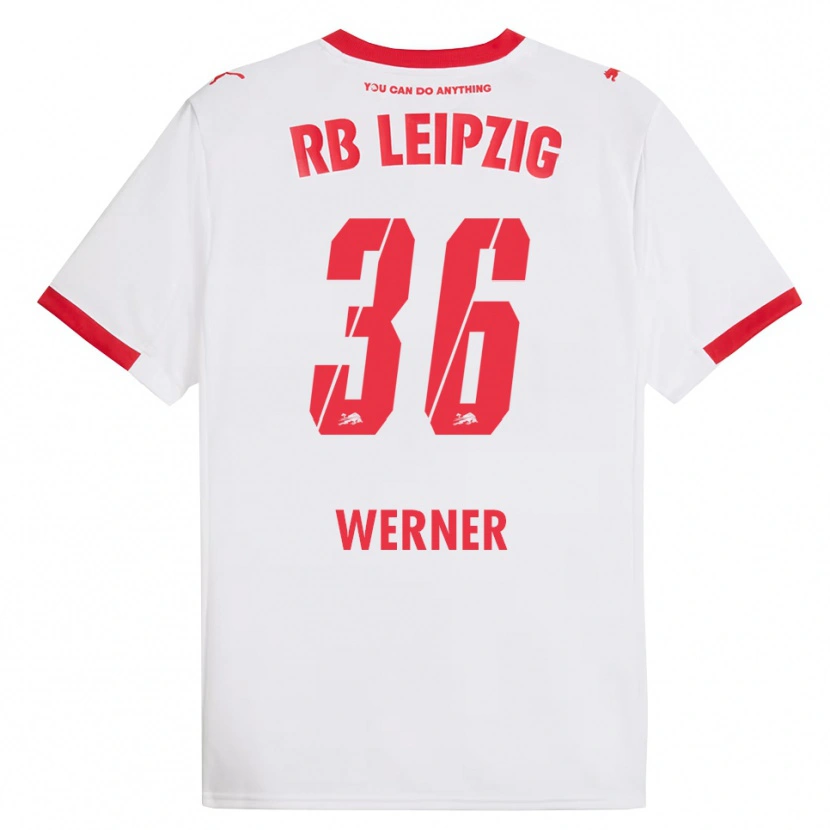 Danxen Dames Timo Werner #36 Wit Rood Thuisshirt Thuistenue 2025/26 T-Shirt