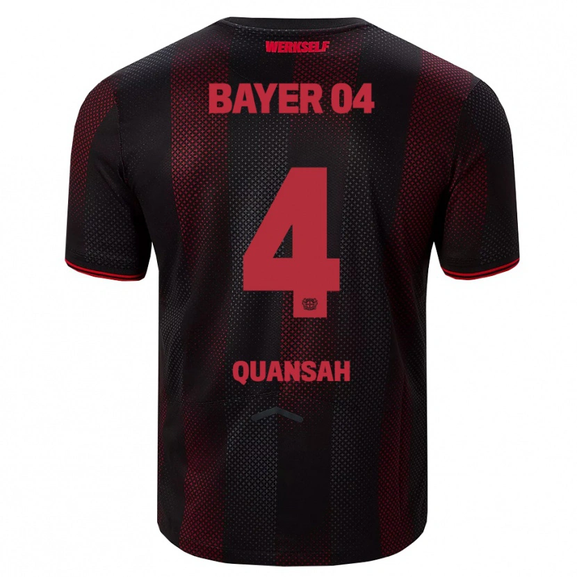 Danxen Dames Jarell Quansah #4 Zwart Rood Thuisshirt Thuistenue 2025/26 T-Shirt