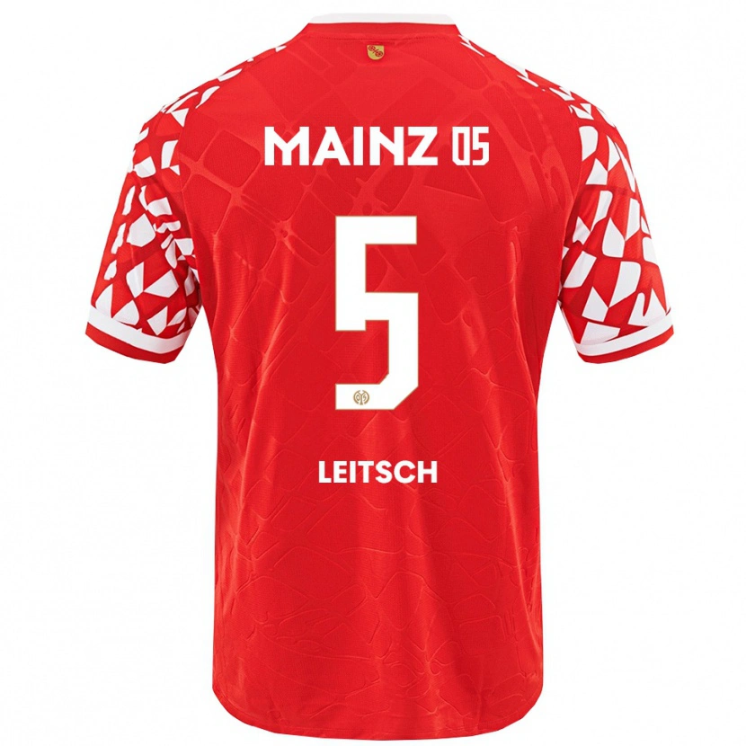 Danxen Dames Maxim Leitsch #5 Rood Wit Thuisshirt Thuistenue 2025/26 T-Shirt