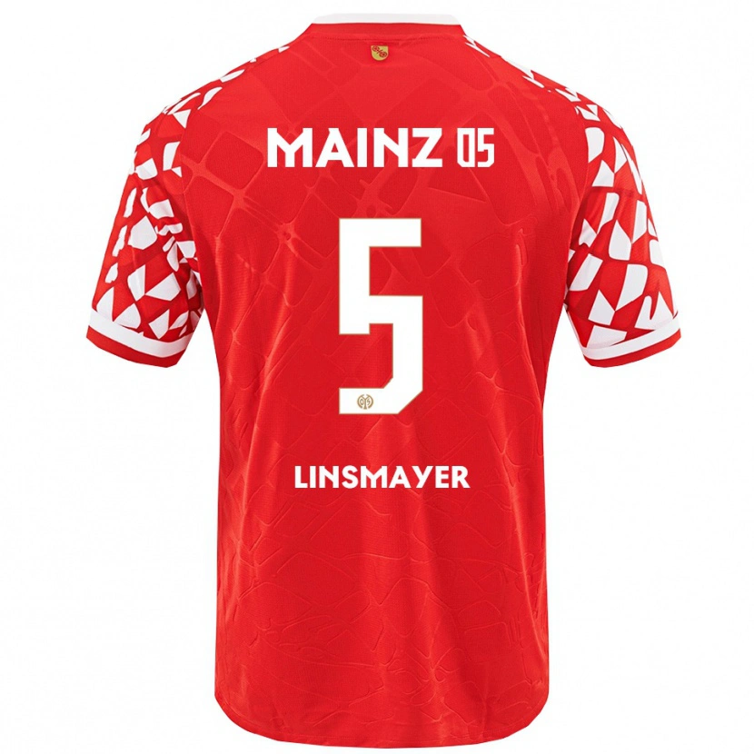 Danxen Dames Denis Linsmayer #5 Rood Wit Thuisshirt Thuistenue 2025/26 T-Shirt