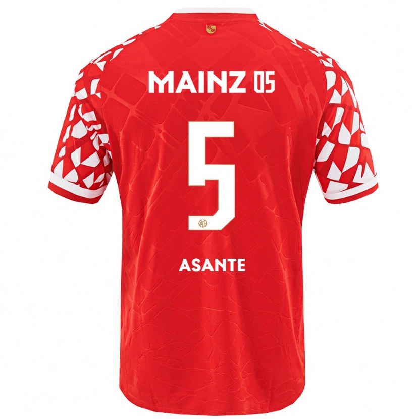 Danxen Dames Marvin Asante #5 Rood Wit Thuisshirt Thuistenue 2025/26 T-Shirt
