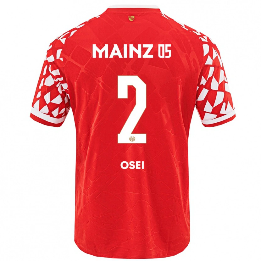Danxen Dames David Osei #2 Rood Wit Thuisshirt Thuistenue 2025/26 T-Shirt