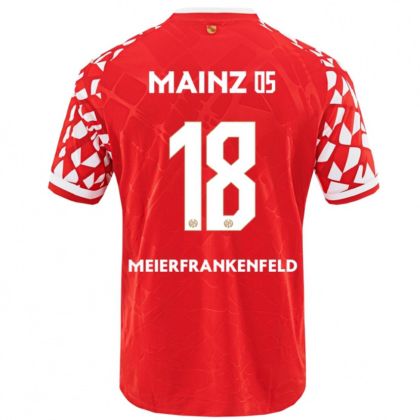 Danxen Dames Jana Meierfrankenfeld #18 Rood Wit Thuisshirt Thuistenue 2025/26 T-Shirt