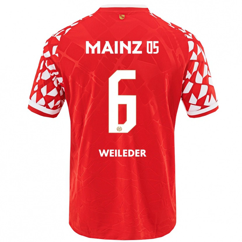 Danxen Dames Tobias Weileder #6 Rood Wit Thuisshirt Thuistenue 2025/26 T-Shirt