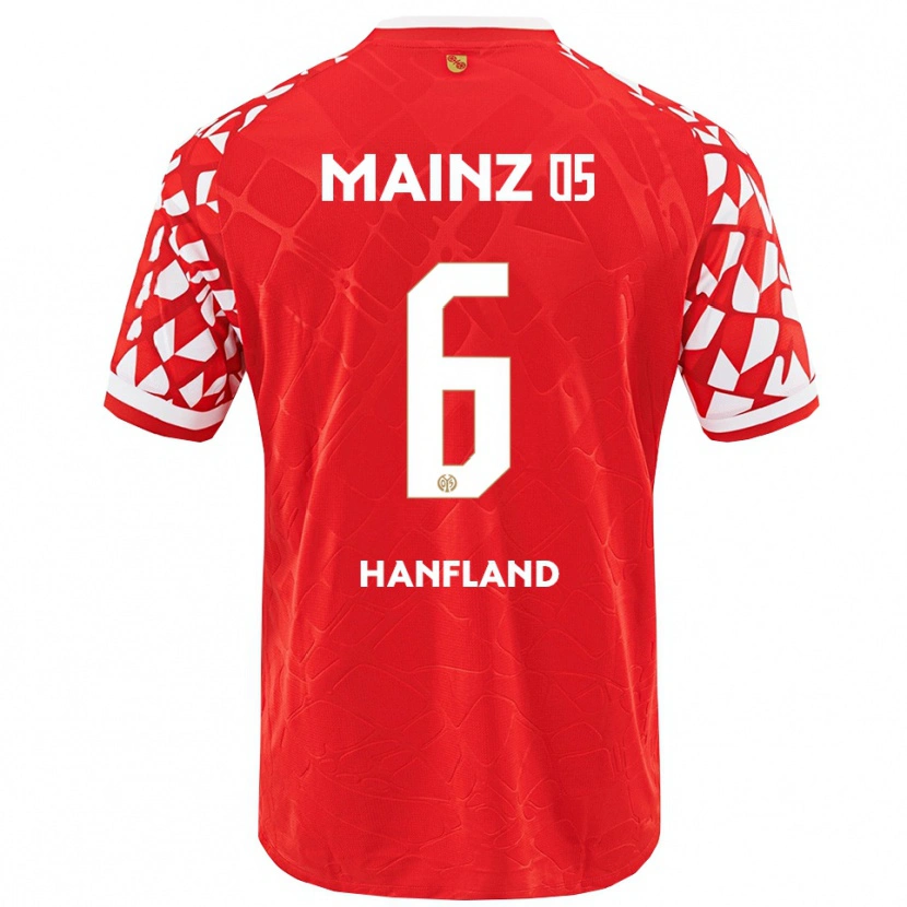 Danxen Dames Paul Hanfland #6 Rood Wit Thuisshirt Thuistenue 2025/26 T-Shirt