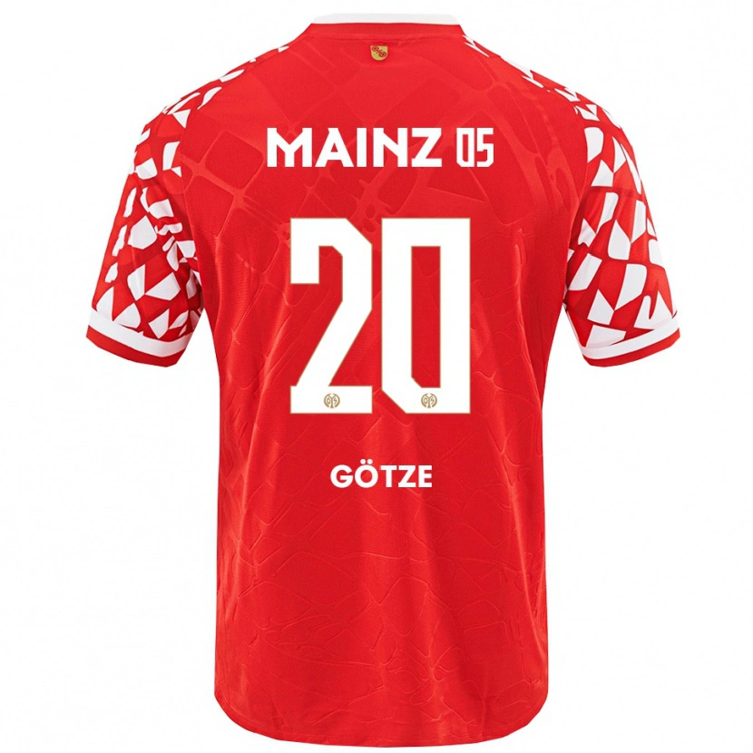 Danxen Dames Justus Götze #20 Rood Wit Thuisshirt Thuistenue 2025/26 T-Shirt