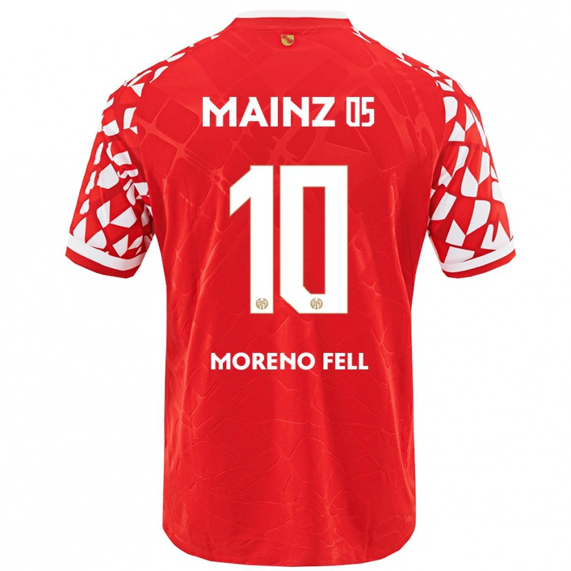 Danxen Dames Fabio Moreno Fell #10 Rood Wit Thuisshirt Thuistenue 2025/26 T-Shirt