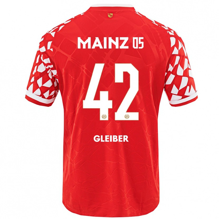 Danxen Dames Daniel Gleiber #42 Rood Wit Thuisshirt Thuistenue 2025/26 T-Shirt