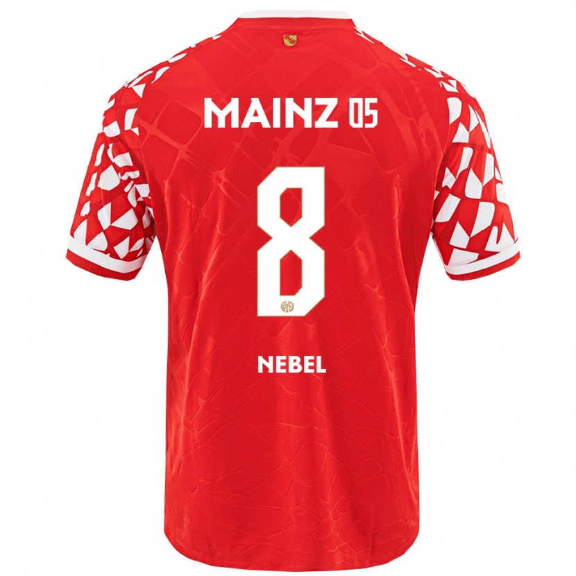 Danxen Dames Paul Nebel #8 Rood Wit Thuisshirt Thuistenue 2025/26 T-Shirt