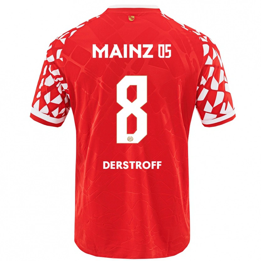 Danxen Dames Julian-Maurice Derstroff #8 Rood Wit Thuisshirt Thuistenue 2025/26 T-Shirt