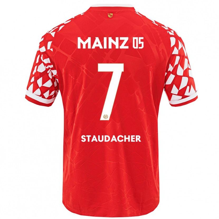 Danxen Dames Leon Staudacher #7 Rood Wit Thuisshirt Thuistenue 2025/26 T-Shirt