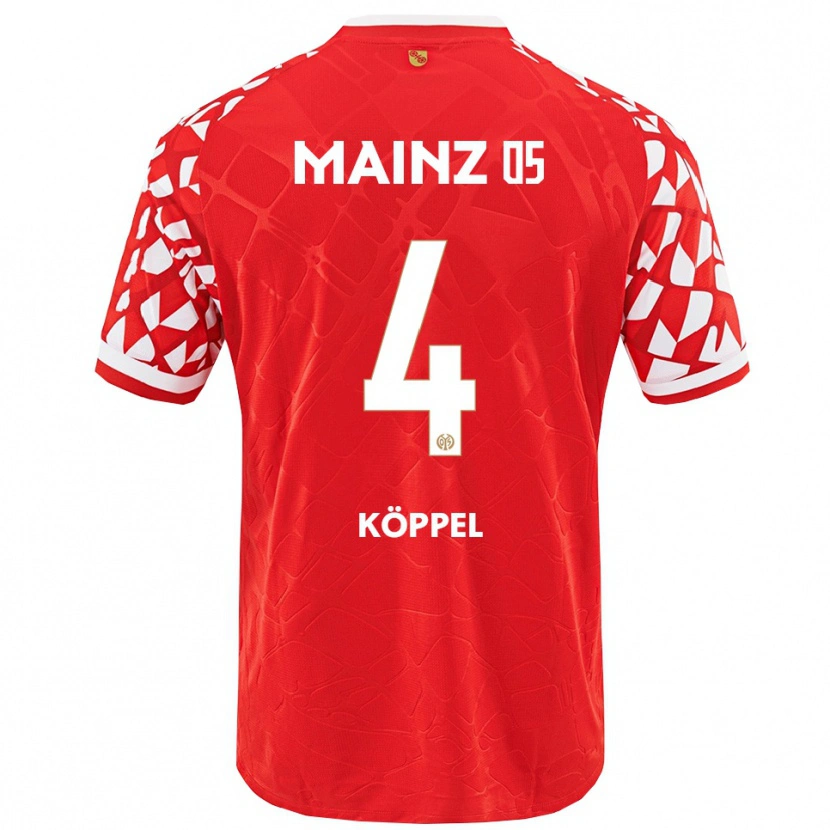 Danxen Dames Domenic Köppel #4 Rood Wit Thuisshirt Thuistenue 2025/26 T-Shirt