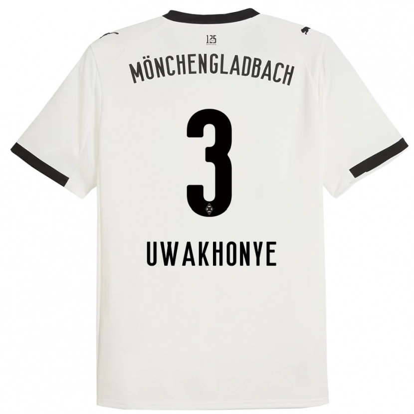 Danxen Dames Joshua Uwakhonye #3 Wit Zwart Thuisshirt Thuistenue 2025/26 T-Shirt