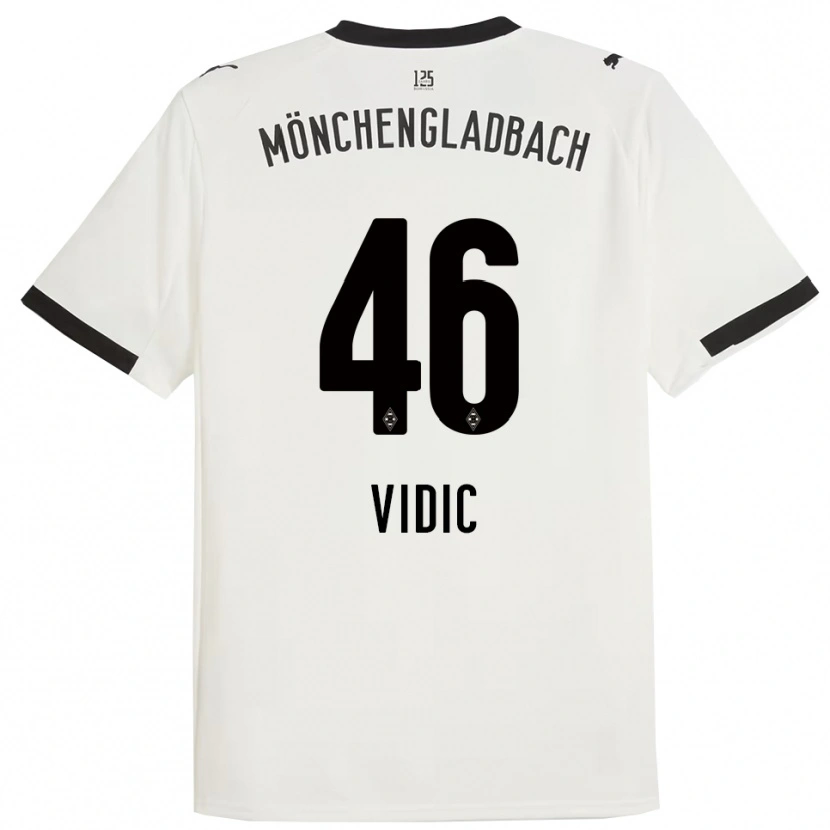 Danxen Dames Nico Vidic #46 Wit Zwart Thuisshirt Thuistenue 2025/26 T-Shirt