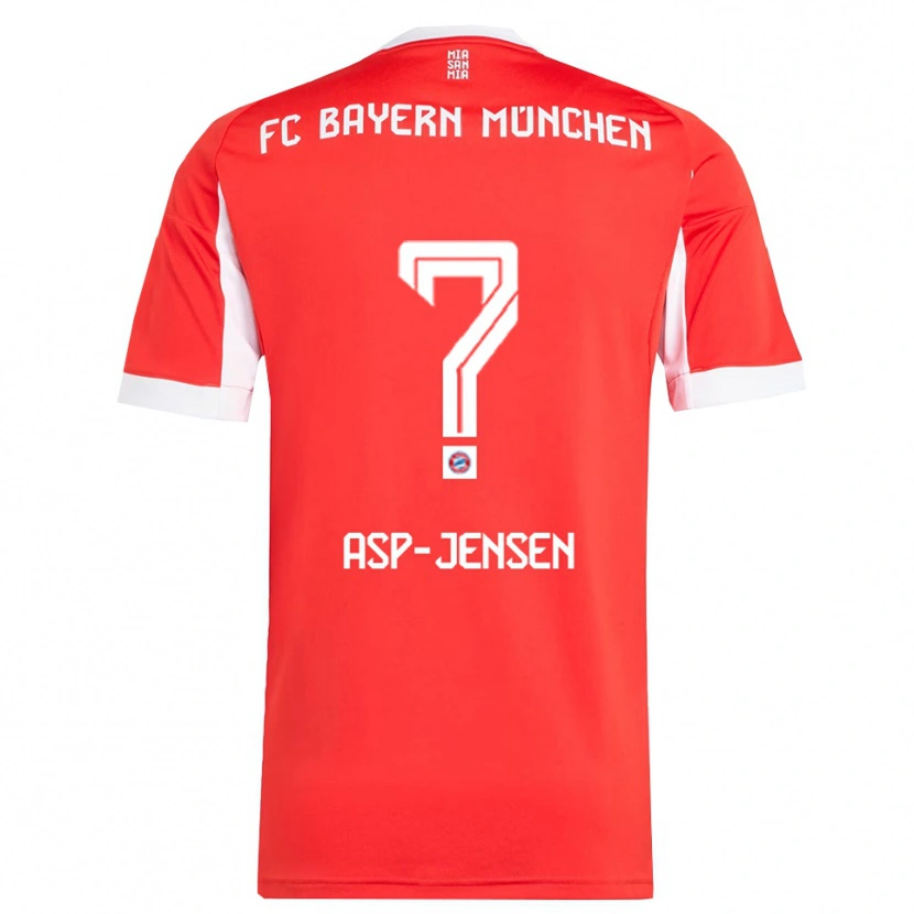 Danxen Dames Jonathan Asp-Jensen #0 Wit Rood Thuisshirt Thuistenue 2025/26 T-Shirt
