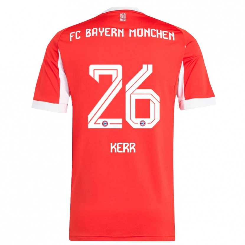 Danxen Dames Samantha Kerr #26 Wit Rood Thuisshirt Thuistenue 2025/26 T-Shirt