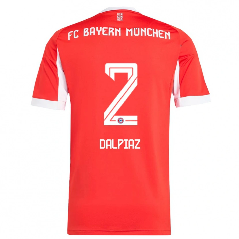 Danxen Dames Magnus Dalpiaz #2 Wit Rood Thuisshirt Thuistenue 2025/26 T-Shirt