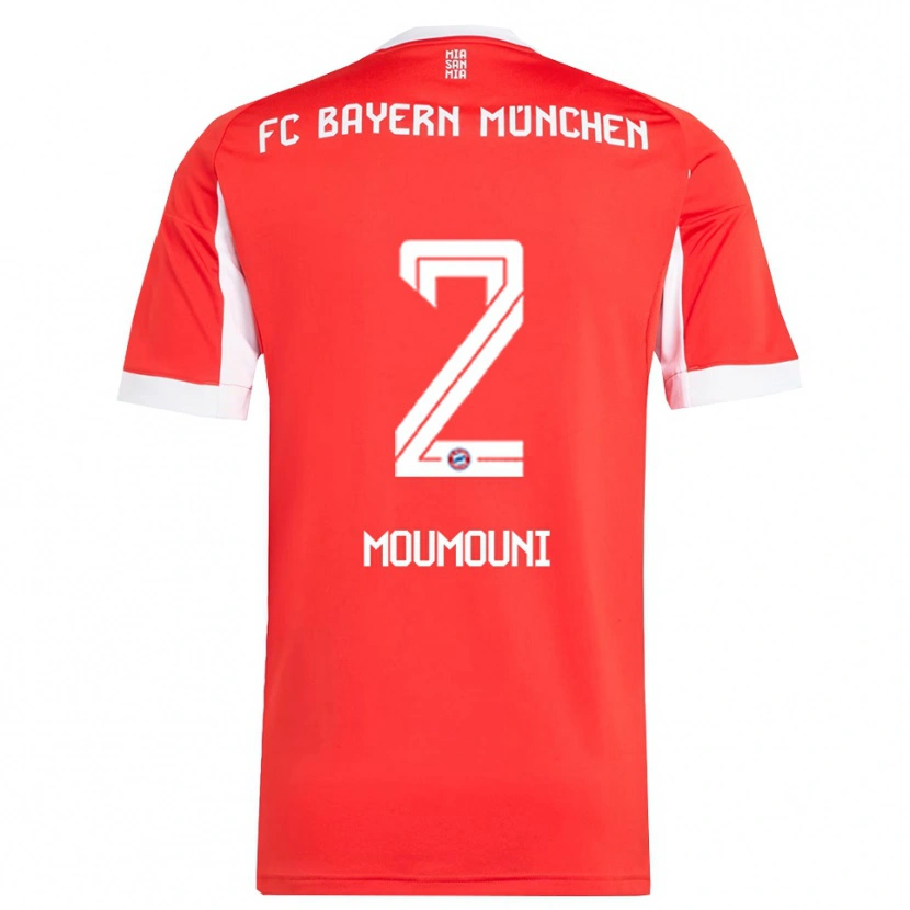 Danxen Dames Rayan Moumouni #2 Wit Rood Thuisshirt Thuistenue 2025/26 T-Shirt