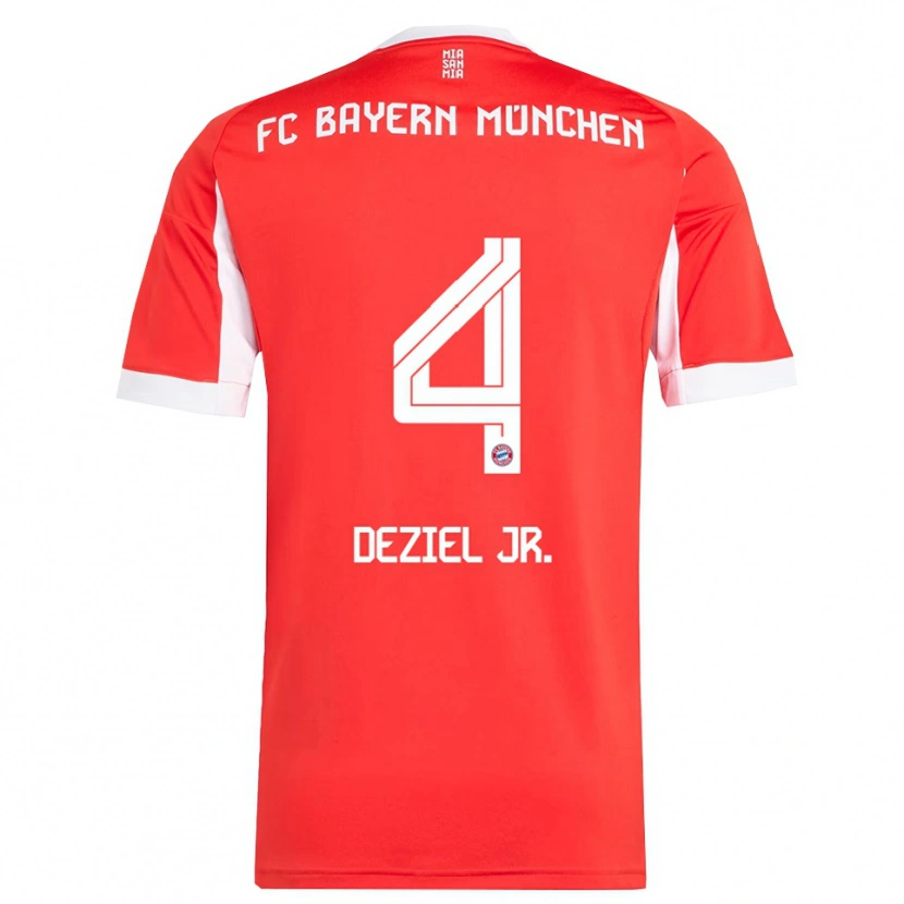 Danxen Dames Robert Deziel Jr. #4 Wit Rood Thuisshirt Thuistenue 2025/26 T-Shirt