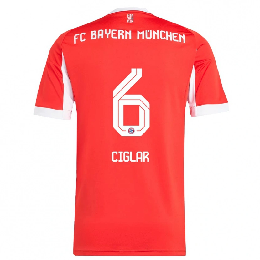 Danxen Dames Roko Ciglar #6 Wit Rood Thuisshirt Thuistenue 2025/26 T-Shirt