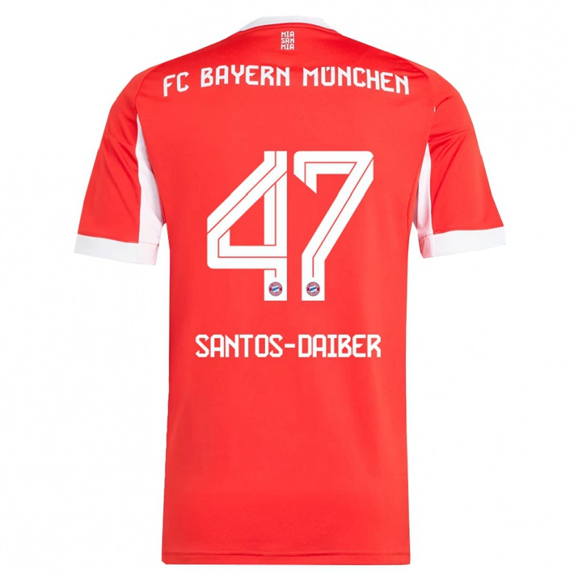 Danxen Dames David Santos Daiber #47 Wit Rood Thuisshirt Thuistenue 2025/26 T-Shirt