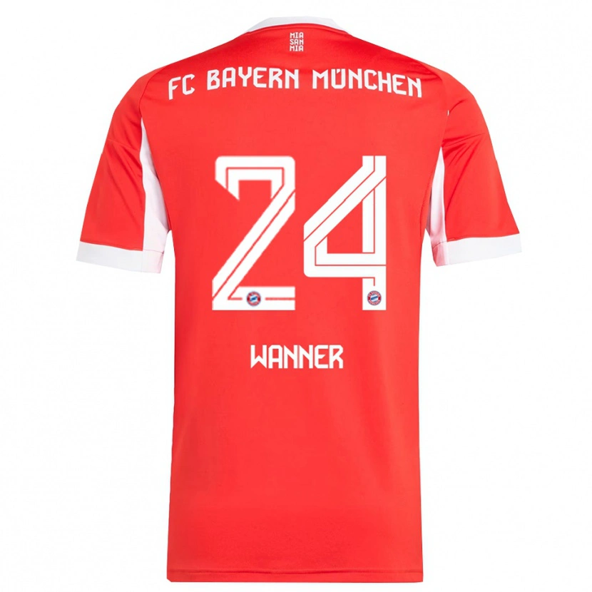 Danxen Dames Paul Wanner #24 Wit Rood Thuisshirt Thuistenue 2025/26 T-Shirt