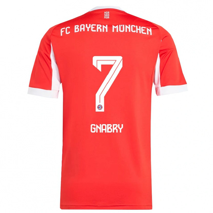 Danxen Dames Serge Gnabry #7 Wit Rood Thuisshirt Thuistenue 2025/26 T-Shirt