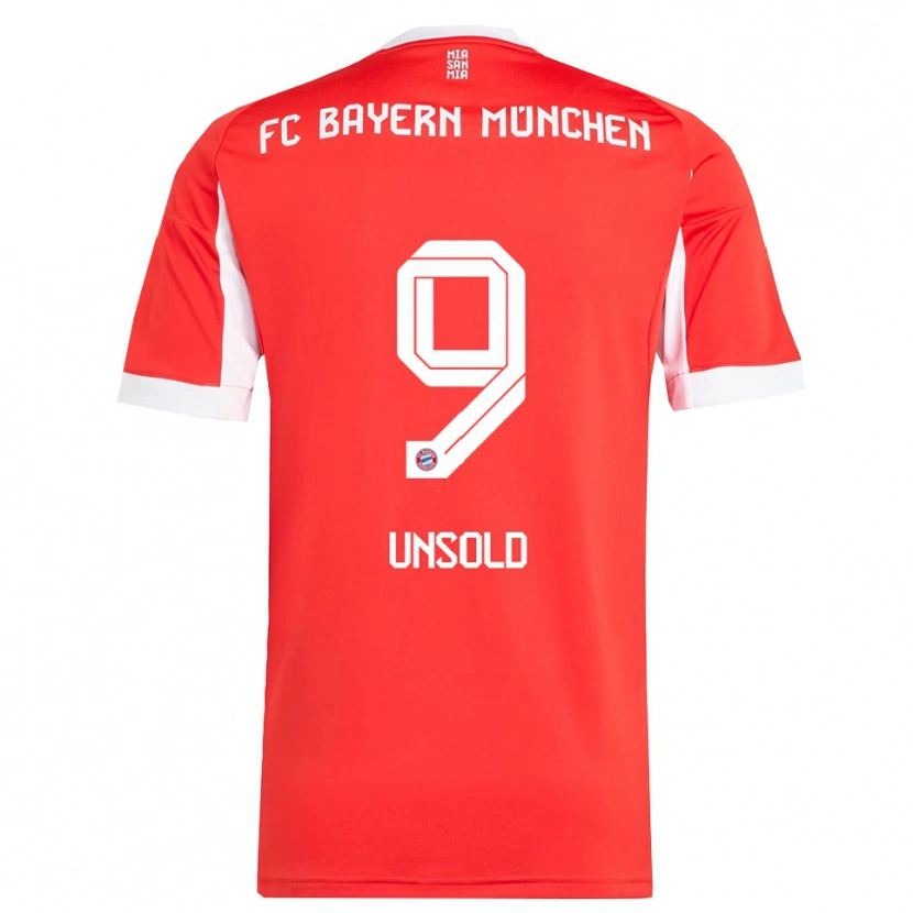 Danxen Dames Samuel Unsold #9 Wit Rood Thuisshirt Thuistenue 2025/26 T-Shirt